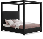 Eden Boucle Fabric Queen Bed (3 Boxes) Black - Gate FurnitureQueen Bed