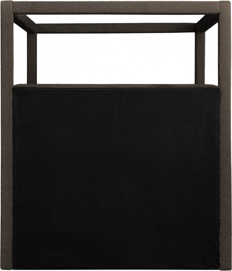 Eden Boucle Fabric Queen Bed (3 Boxes) Brown - Gate FurnitureQueen Bed