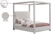 Eden Boucle Fabric Queen Bed (3 Boxes) Cream - Gate FurnitureQueen Bed