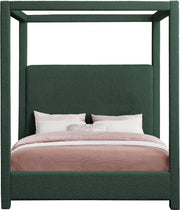 Eden Boucle Fabric Queen Bed (3 Boxes) Green - Gate FurnitureQueen Bed