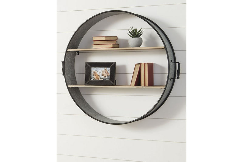 Eirny Antique Gray/Natural Wall Shelf - Gate FurnitureWall Decor