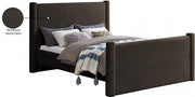 Elias Boucle Fabric King Bed Brown - Gate FurnitureKing Bed