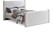 Elias Boucle Fabric King Bed Cream - Gate FurnitureKing Bed