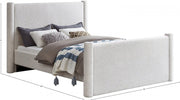 Elias Boucle Fabric King Bed Cream - Gate FurnitureKing Bed