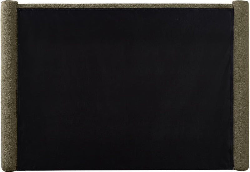 Elias Boucle Fabric King Bed Olive - Gate FurnitureKing Bed