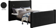 Elias Boucle Fabric Queen Bed Black - Gate FurnitureQueen Bed