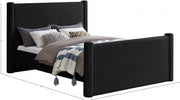 Elias Boucle Fabric Queen Bed Black - Gate FurnitureQueen Bed