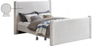 Elias Boucle Fabric Queen Bed Cream - Gate FurnitureQueen Bed