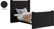 Elias Boucle Fabric Twin Bed Black - Gate FurnitureTwin Bed