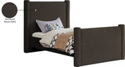Elias Boucle Fabric Twin Bed Brown - Gate FurnitureTwin Bed