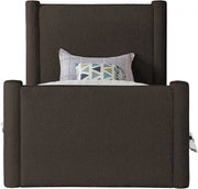 Elias Boucle Fabric Twin Bed Brown - Gate FurnitureTwin Bed