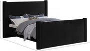 Elias Velvet Queen Bed Black - Gate FurnitureQueen Bed