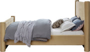 Elias Velvet Queen Bed Camel - Gate FurnitureQueen Bed