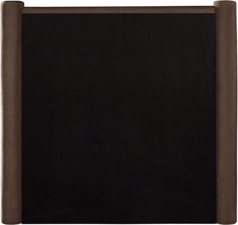 Elias Velvet Twin Bed Brown - Gate FurnitureTwin Bed