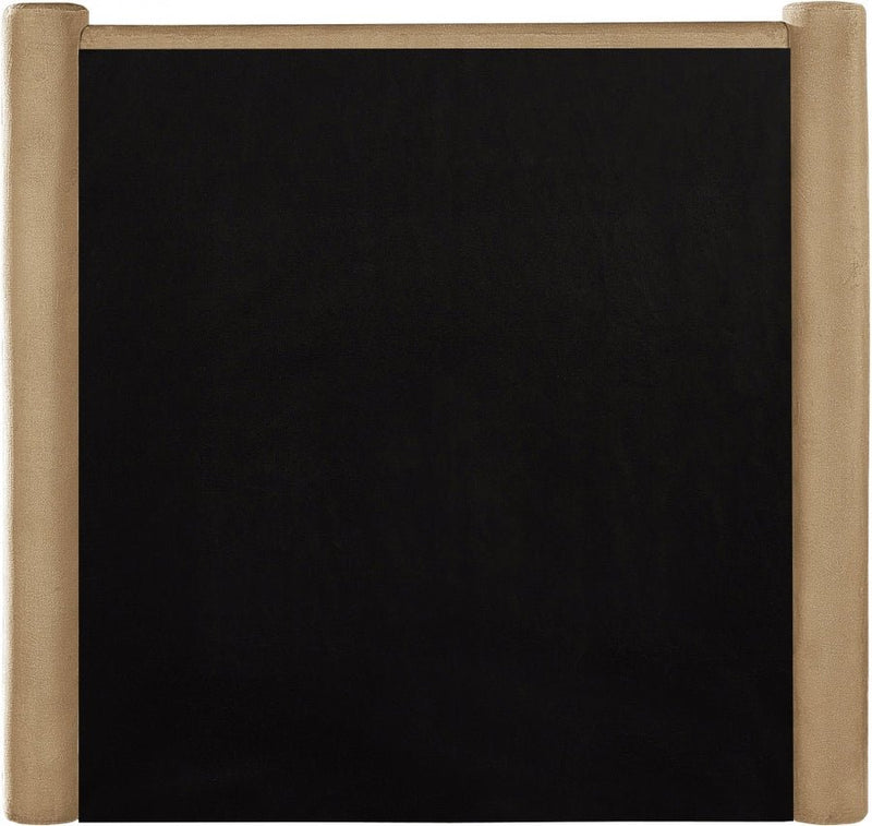 Elias Velvet Twin Bed Camel - Gate FurnitureTwin Bed