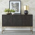 Elinmore Brown/Gold Finish Accent Cabinet - Gate FurnitureCabinet