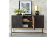Elinmore Brown/Gold Finish Accent Cabinet - Gate FurnitureCabinet