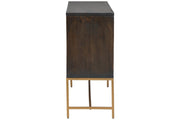 Elinmore Brown/Gold Finish Accent Cabinet - Gate FurnitureCabinet