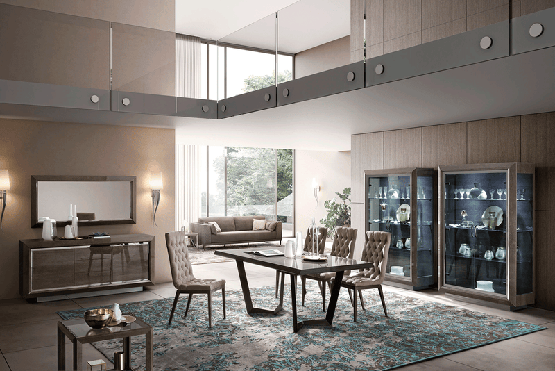 Elite Dining Room Brown Silver Birch Set - Gate FurnitureDining Room Set