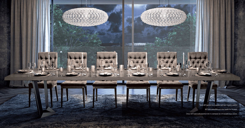 Elite Dining Room Brown Silver Birch Set - Gate FurnitureDining Room Set