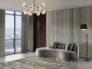 Ella Gray Velvet Chaise Lounge - ELLAGRAY-CH