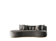 Ella Gray Velvet Chaise Lounge - ELLAGRAY-CH