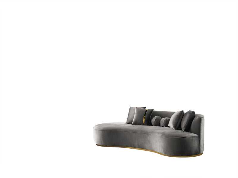 Ella Gray Velvet Chaise Lounge - ELLAGRAY-CH