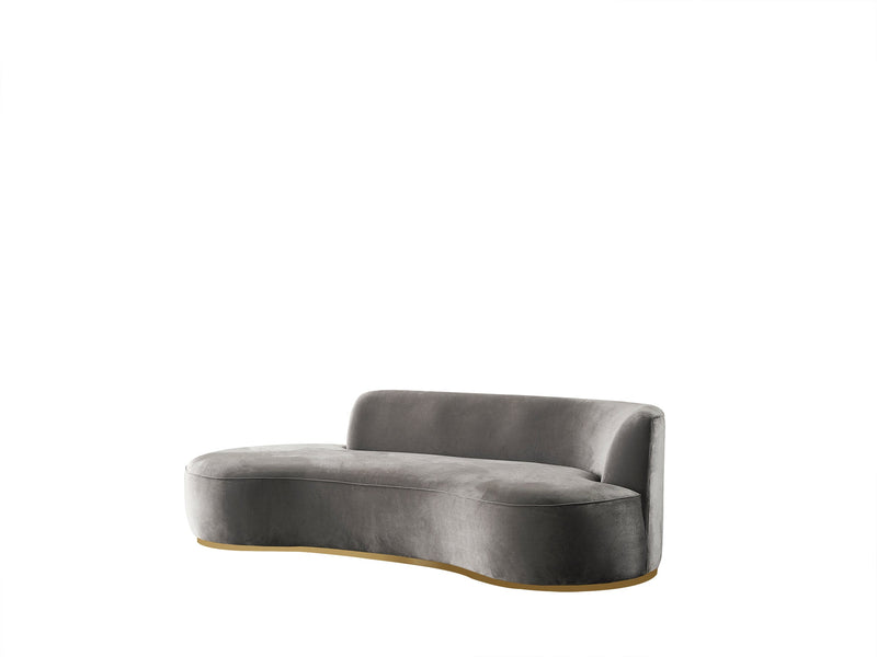 Ella Gray Velvet Chaise Lounge - ELLAGRAY-CH