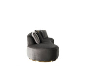Ella Gray Velvet Chaise Lounge - ELLAGRAY-CH