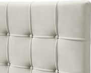 Elly Velvet Full Bed Cream - EllyCream-F