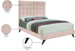 Elly Velvet Full Bed Pink - EllyPink-F