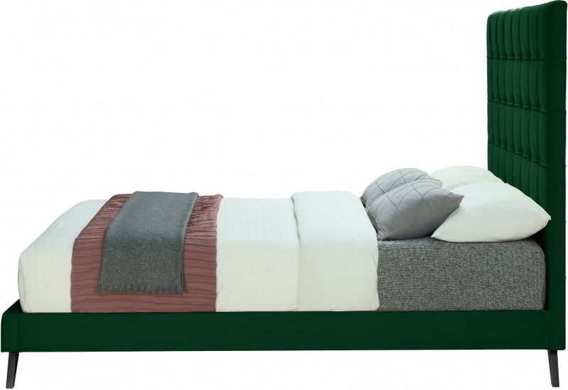 Elly Velvet King Bed Green - Gate FurnitureKing Bed