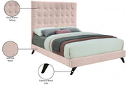 Elly Velvet King Bed Pink - Gate FurnitureKing Bed