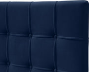 Elly Velvet Queen Bed Blue - Gate FurnitureQueen Bed