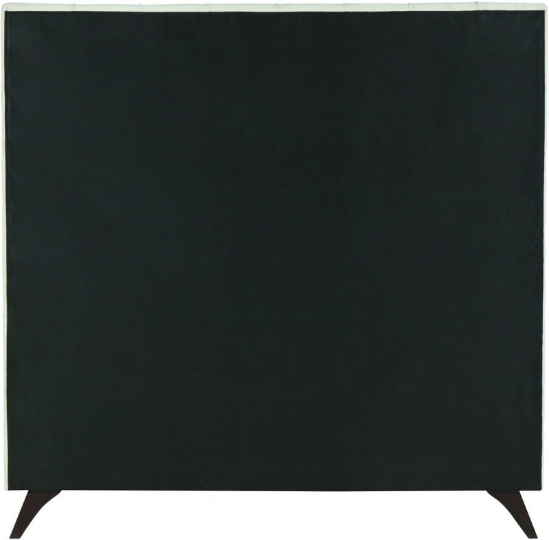 Elly Velvet Queen Bed Cream - Gate FurnitureQueen Bed