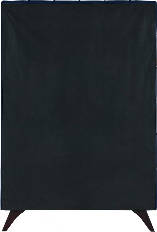 Elly Velvet Twin Bed Blue - Gate FurnitureTwin Bed