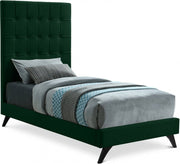 Elly Velvet Twin Bed Green - Gate FurnitureTwin Bed
