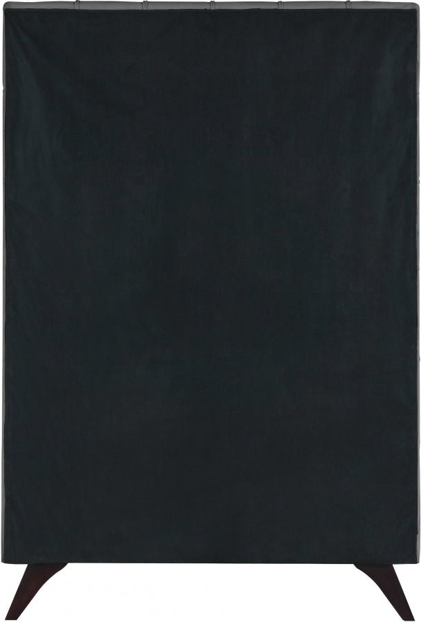 Elly Velvet Twin Bed Grey - Gate FurnitureTwin Bed