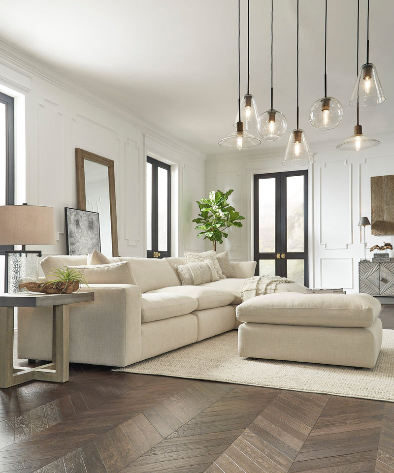 Elyza Linen 3 - Piece RAF Chaise Sectional - Gate FurnitureSectional