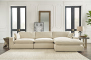 Elyza Linen 3 - Piece RAF Chaise Sectional - Gate FurnitureSectional