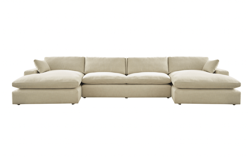 Elyza Linen 4 - Piece Double Chaise Sectional - Gate FurnitureSectional