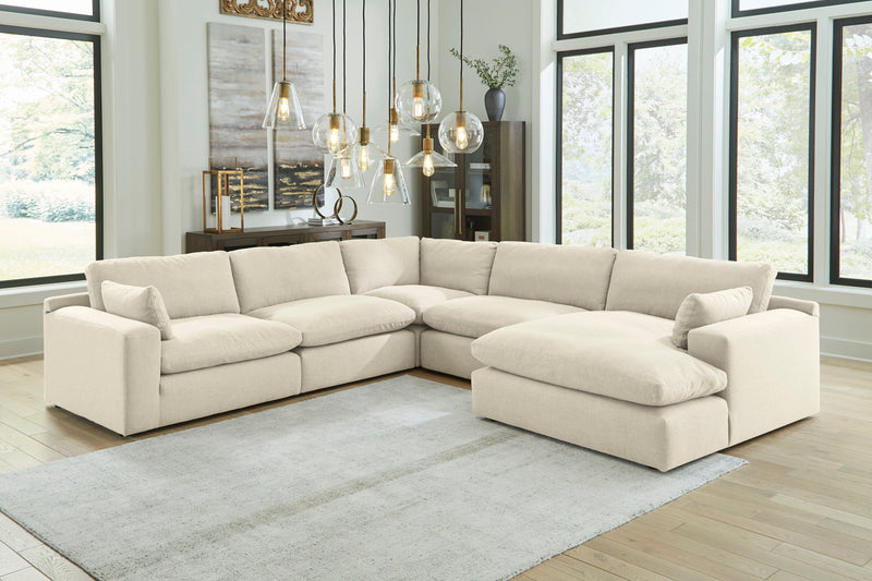 Elyza Linen 5 - Piece RAF Chaise Sectional - Gate FurnitureSectional