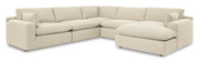 Elyza Linen 5 - Piece RAF Chaise Sectional - Gate FurnitureSectional