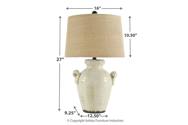 Emelda Cream Table Lamp - Gate FurnitureTable Lamp