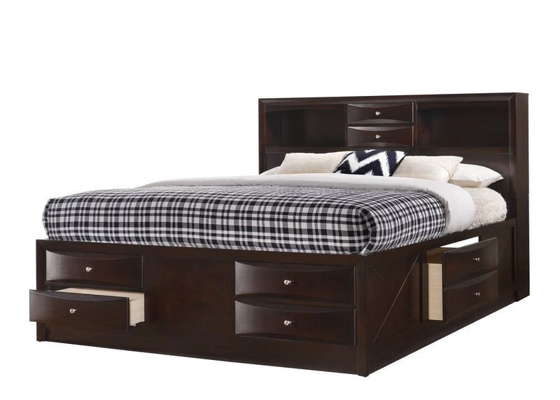 Emily Dark Cherry King Storage Platform Bed - Gate FurnitureKing Bed