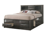 Emily Gray King Storage Platform Bed - Gate FurnitureKing Bed
