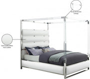 Encore Vegan Leather Queen Bed (4 Boxes) White - Gate FurnitureQueen Bed