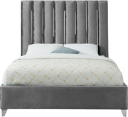 Enzo Velvet Full Bed Grey - EnzoGrey-F