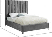 Enzo Velvet Full Bed Grey - EnzoGrey-F