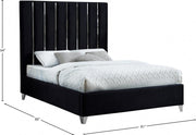 Enzo Velvet King Bed Black - Gate FurnitureKing Bed